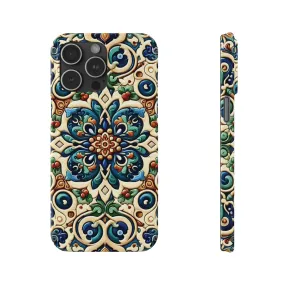 Traditional tile art colorful Slim Phone Cases