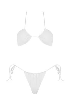 Trivava Halter Bikini Top White