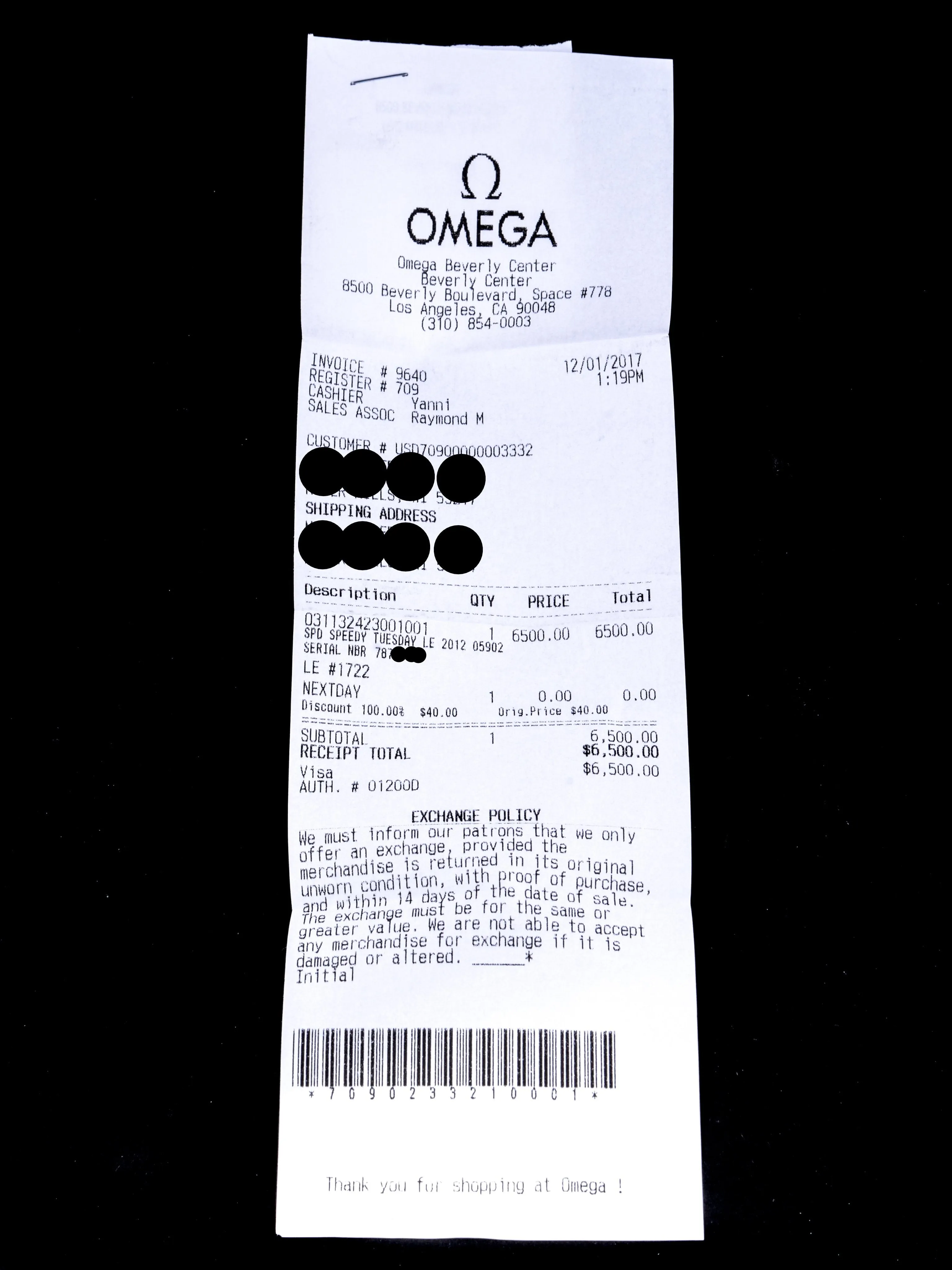 *Unworn*  2017 Omega Speedmaster Professional Ref. 311.32.42.30.01.001 "Speedy Tuesday"