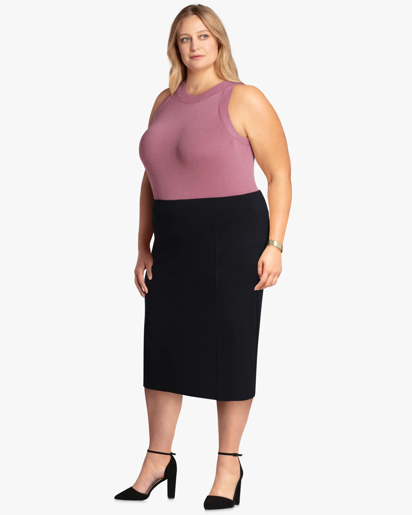 Valerie Crew-Neck Sleeveless Sweater | Pink / Pink