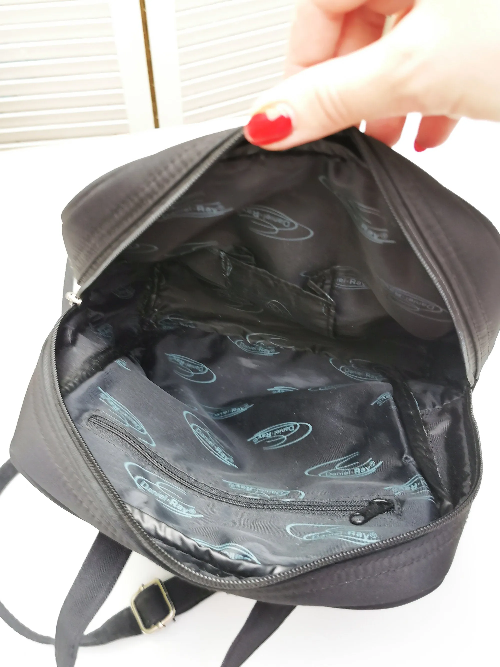 Vintage 90s minimalist black square backpack