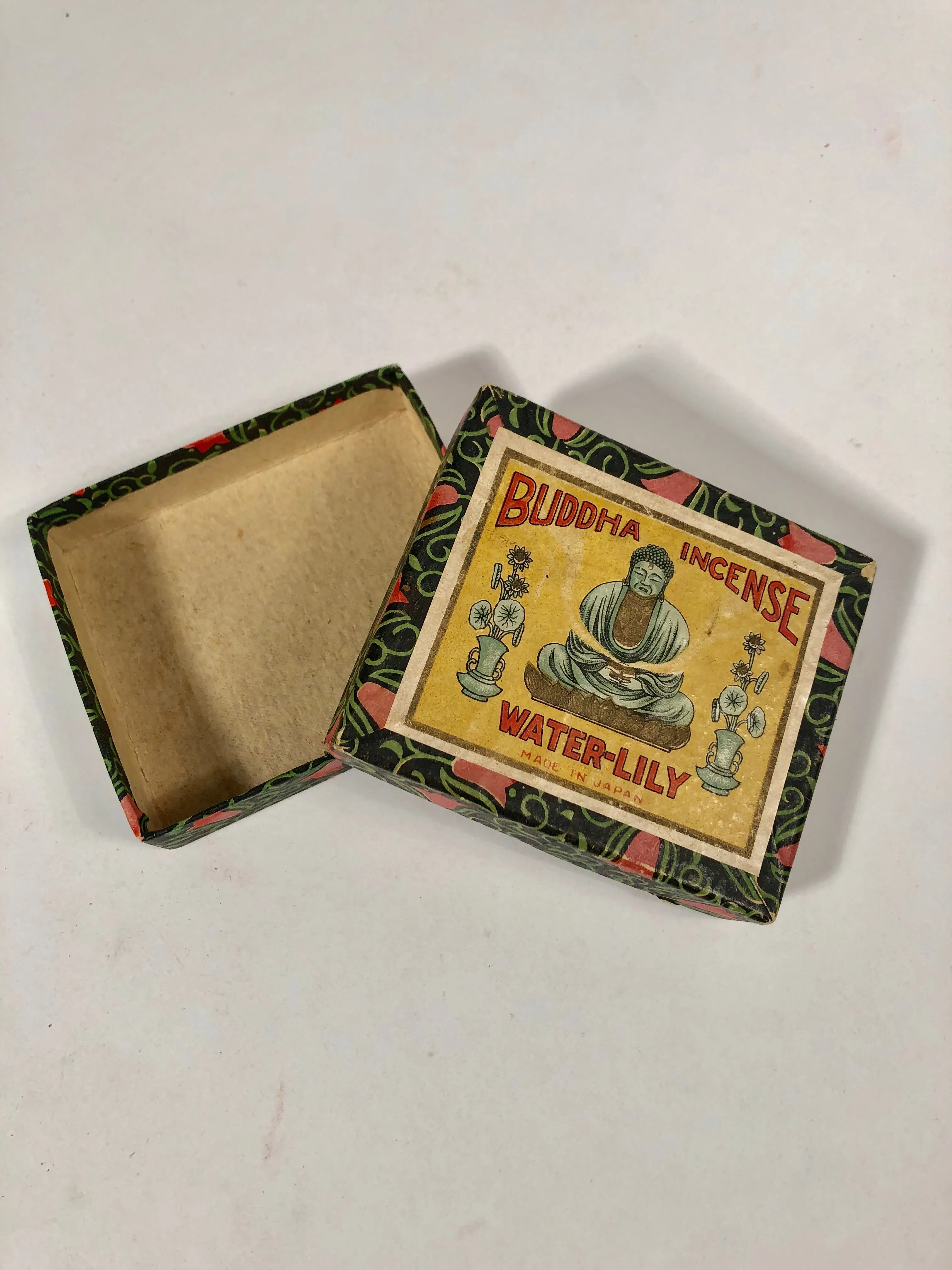 Vintage Buddha Incense Water Lilly Packaging Made in Japan