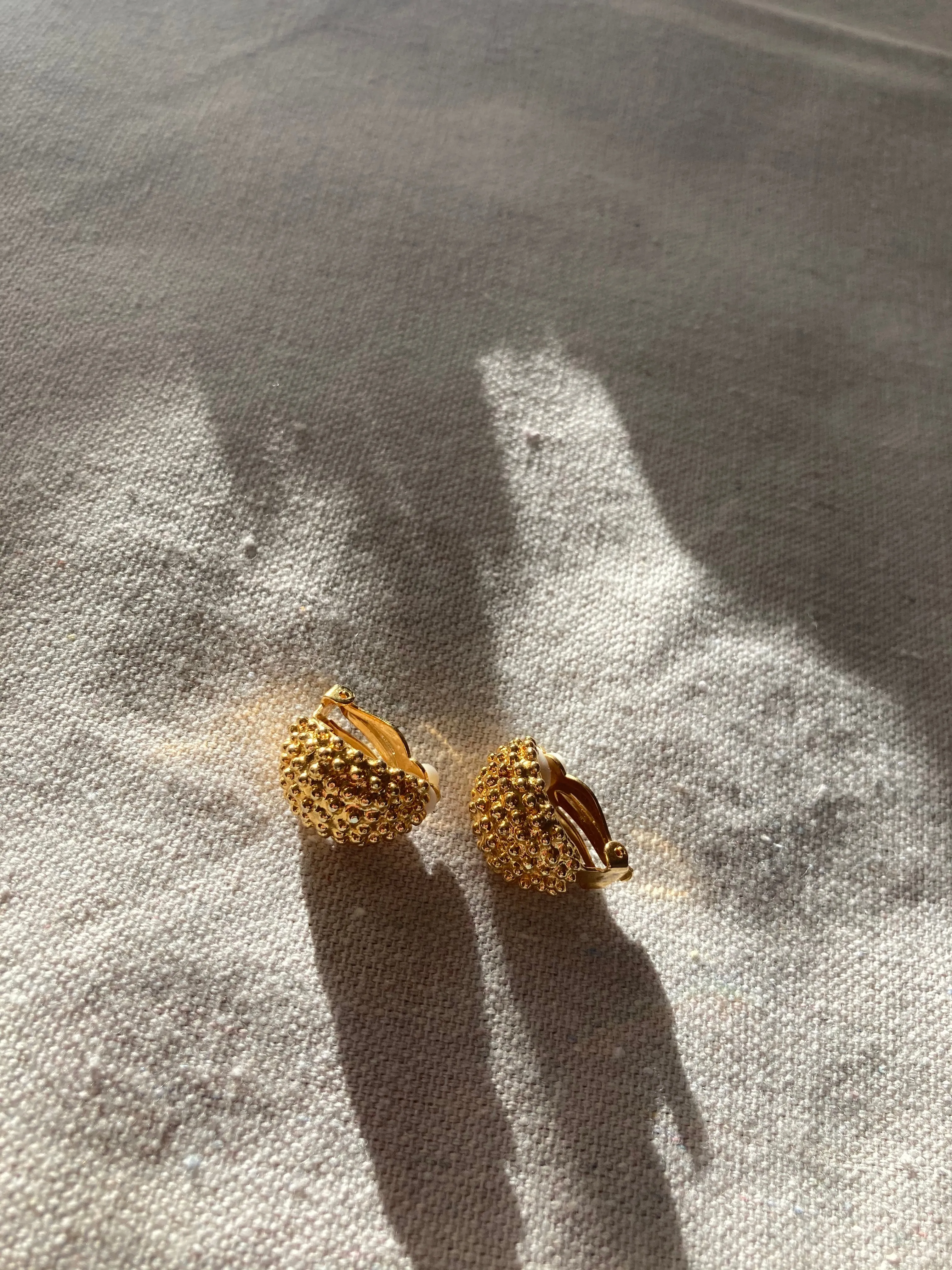 Vintage Gold Porcupine Earrings