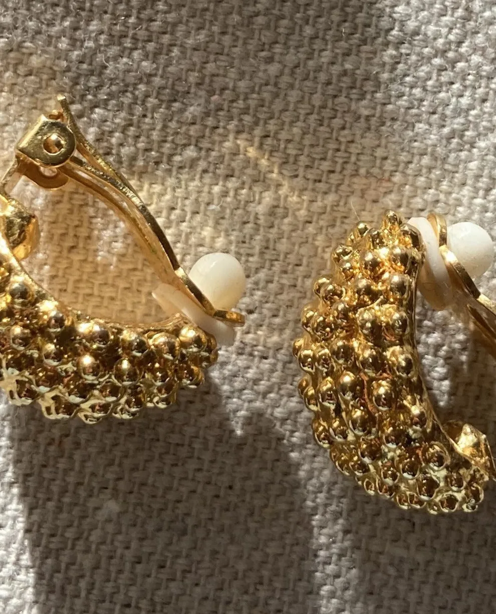 Vintage Gold Porcupine Earrings