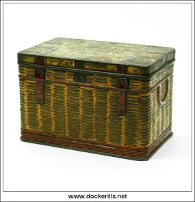 Vintage Picnic Basket Shaped Toffee Tin.