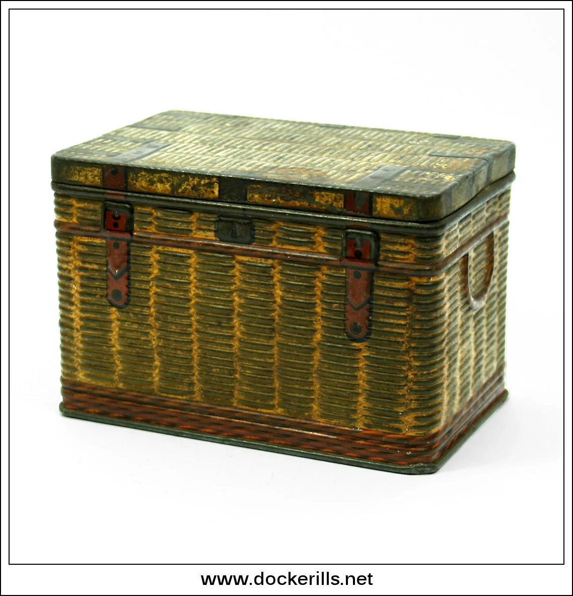Vintage Picnic Basket Shaped Toffee Tin.