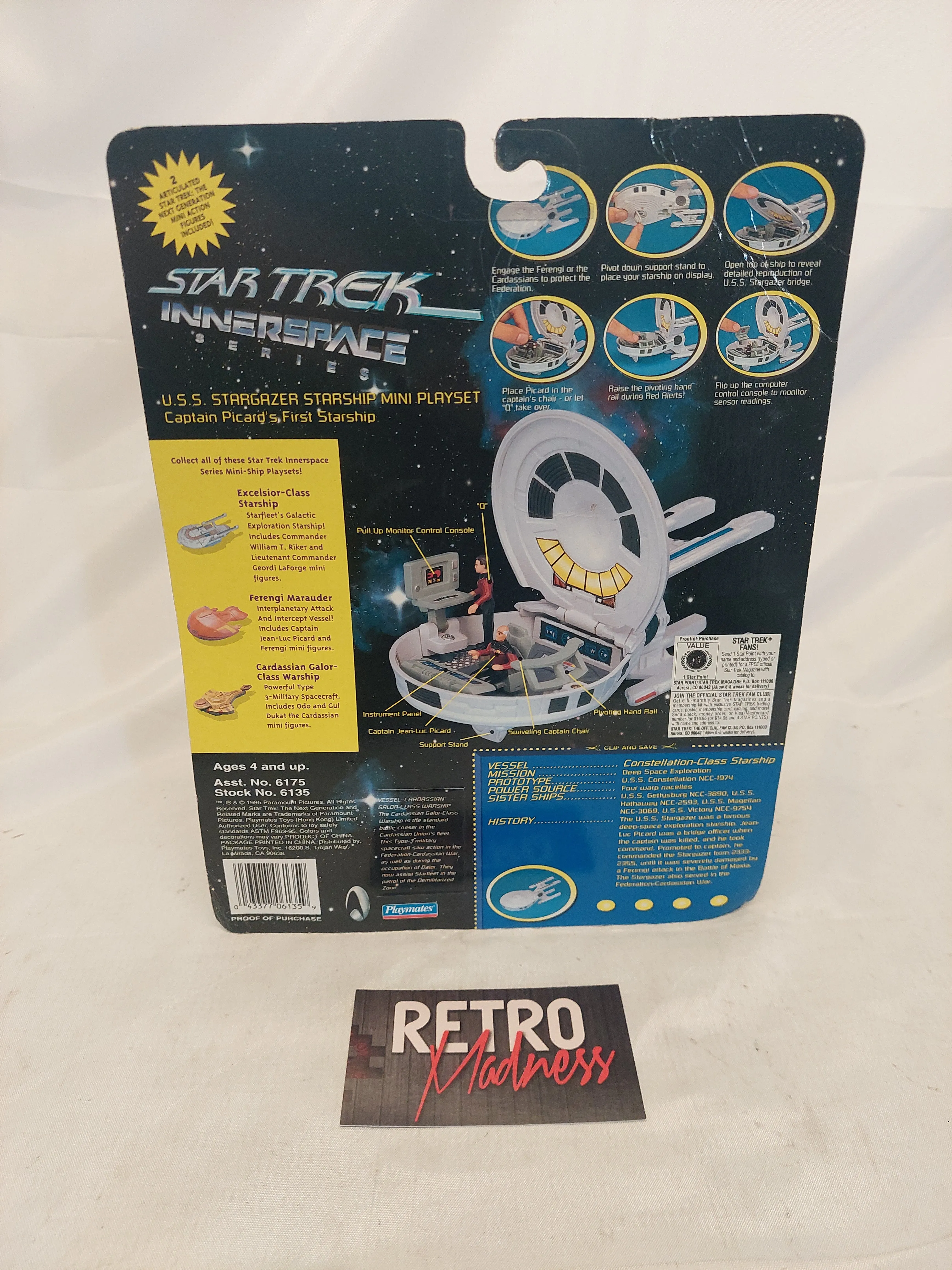 Vintage Star Trek Innerspace Series U.S.S. Stargazer Starship Mini Playset