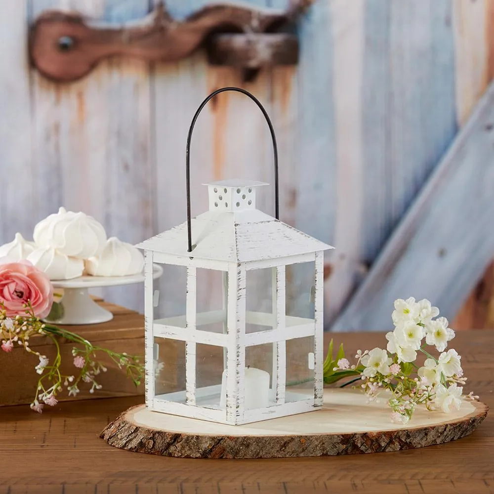 Vintage White Distressed Lantern - Small