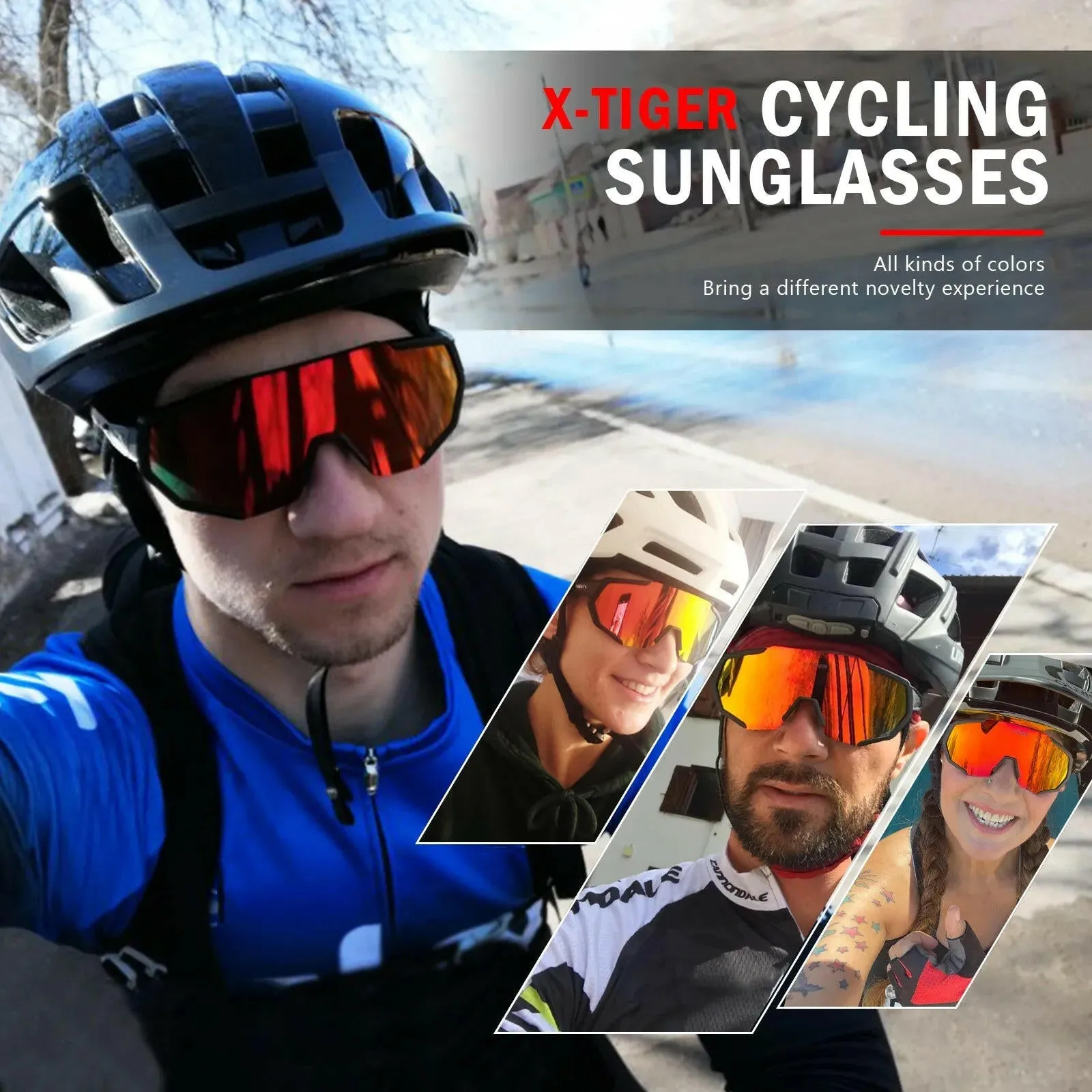 X-TIGER Photochromic Cycling Glasses Bike Bicycle Glasses Sports Men's Sunglasses MTB Road Cycling Eyewear Protection Goggles