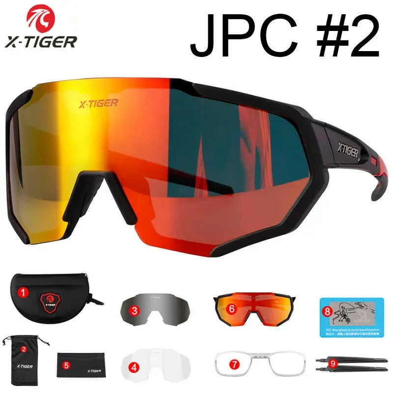X-TIGER Photochromic Cycling Glasses Bike Bicycle Glasses Sports Men's Sunglasses MTB Road Cycling Eyewear Protection Goggles